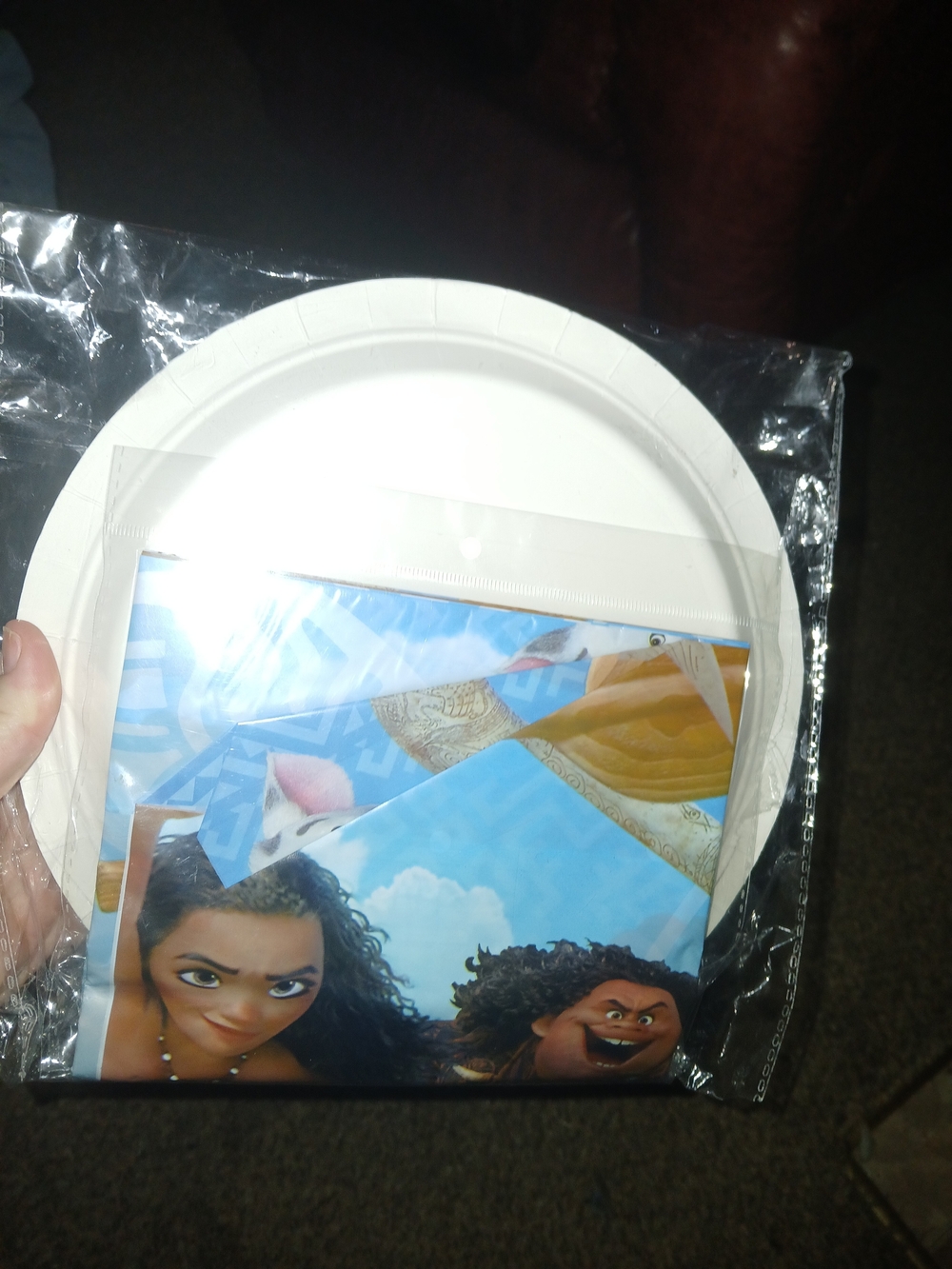 Moana Themed White Paper Party Plates - Official Character Design